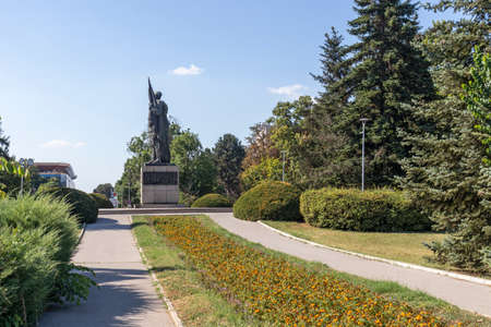 RUSE, BULGARIA - AUGUSR 15, 2021: Monument of the Soviet Army known as Alyosha in city of Ruse,...