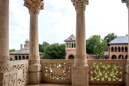 BUCHAREST, ROMANIA - AUGUST 18, 2021: Summer view of Mogosoaia Palace near city of Bucharest, Romaniaのeditorial素材
