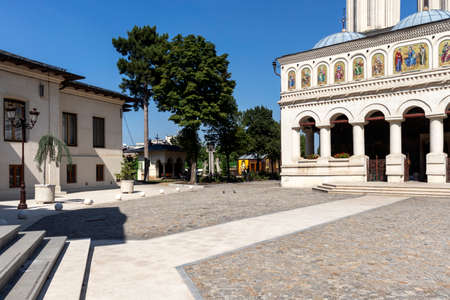 BUCHAREST, ROMANIA - AUGUST 16, 2021: Patriarchal Palace and Cathedral of Saints Constantine and Helena in city of Bucharest, Romaniaのeditorial素材