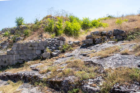 Ruins of medieval fortificated city of Cherven from period of Second Bulgarian Empire, Ruse region, Bulgariaのeditorial素材