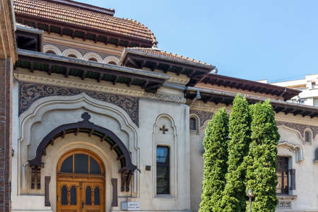 BUCHAREST, ROMANIA - AUGUST 16, 2021: Medieval Antim monastery of All Saints in city of Bucharest, Romaniaのeditorial素材