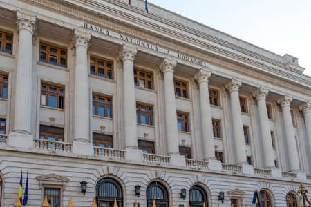 BUCHAREST, ROMANIA - AUGUST 16, 2021: Typical street and buiding at downtown (old town) of city of Bucharest, Romaniaのeditorial素材