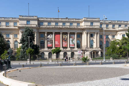 BUCHAREST, ROMANIA - AUGUST 17, 2021: Panorama of Revolution Square in city of Bucharest, Romania