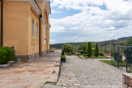KREMIKOVTSI, SOFIA, BULGARIA - JUNE 6, 2020: Medieval Kremikovtsi Monastery  of Saint George, Sofia City Region,  Bulgariaのeditorial素材