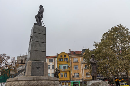 PLEVEN, BULGARIA - NOVEMBER 8, 2020: Panorama of the center of city of Pleven, Bulgariaのeditorial素材