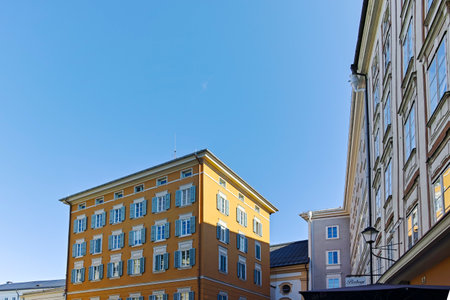 SALZBURG, AUSTRIA - JULY 3, 2022: Amazing view of Old town of Salzburg, Austriaのeditorial素材