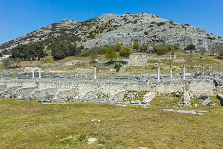 Ruins of the Antique city of Philippi, Eastern Macedonia and Thrace, Greeceの写真素材