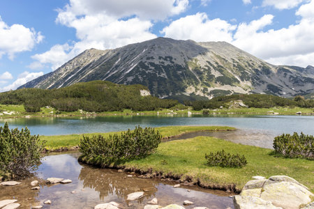Amazing Summer landscape of Pirin Mountain near Muratovo lake, Bulgariaの写真素材