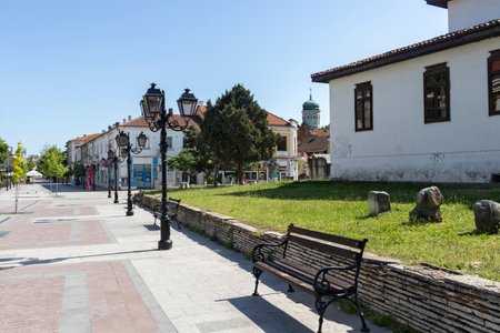 VIDIN, BULGARIA - MAY 23, 2021: Typical Building and street at the center of town of Vidin, Bulgariaのeditorial素材