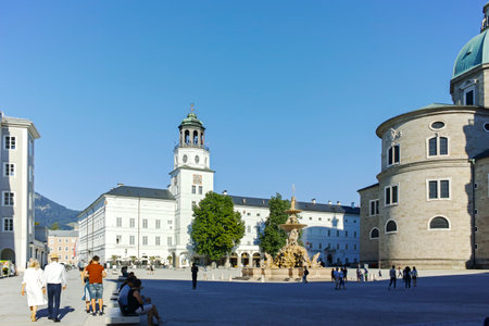 SALZBURG, AUSTRIA - JULY 3, 2022: Amazing view of Old town of Salzburg, Austriaのeditorial素材