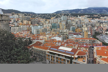 MONTE CARLO, MONACO - JANUARY 26, 2024: Amazing Panorama of city of Monte Carlo, Monacoの写真素材