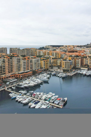 MONTE CARLO, MONACO - JANUARY 26, 2024: Amazing Panorama of city of Monte Carlo, Monacoの写真素材