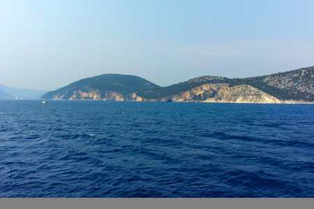 Amazing Seascape of Ionian sea between the islands of Lefkada,  Cephalonia, Ithaca and Meganisi,...