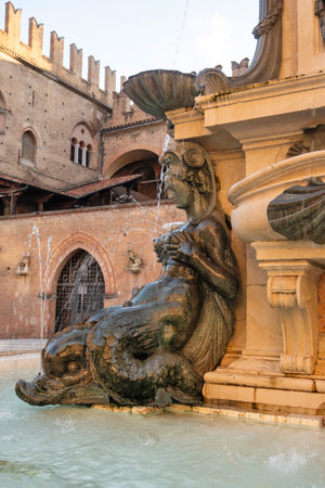 Panorama of The old town of Bologna, Emilia-Romagna, Italyの写真素材