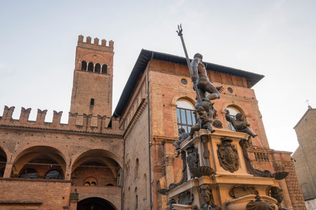 Panorama of The old town of Bologna, Emilia-Romagna, Italyの写真素材