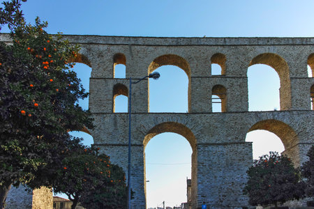 The Old town of city of Kavala, Eastern Macedonia and Thrace, Greeceの写真素材