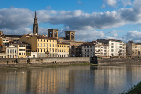 Panorama of The Old Town of city of Florence, Tuscany Region, Italyの写真素材