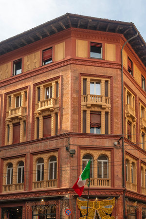 Panorama of The old town of Bologna, Emilia-Romagna, Italyの写真素材