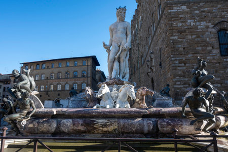 Panorama of The Old Town of Florence, Tuscany Region, Italyの写真素材