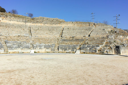 Ancient Ruins at archaeological area of Philippi, Eastern Macedonia and Thrace, Greeceの写真素材