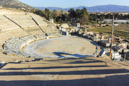 Ancient Ruins at archaeological area of Philippi, Eastern Macedonia and Thrace, Greeceの写真素材
