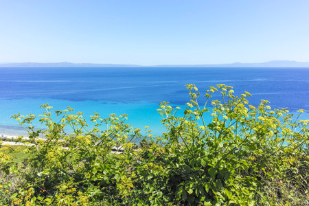 Panorama of the Historical town of Afytos, Kassandra, Chalkidiki, Central Macedonia, Greece