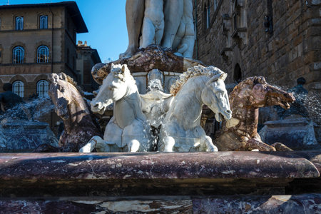 Panorama of The Old Town of city of Florence, Tuscany Region, Italyの写真素材
