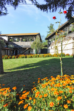 Panoramic view of Medieval Temski monastery Saint George, Pirot Region, Serbia