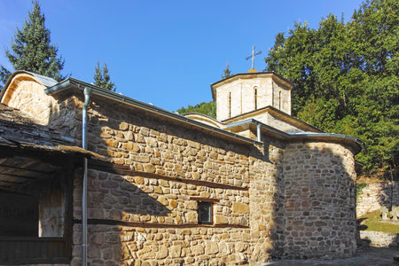 Panoramic view of Medieval Temski monastery Saint George, Pirot Region, Serbia