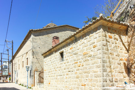 Panorama of the Historical town of Afytos, Kassandra, Chalkidiki, Central Macedonia, Greeceの写真素材