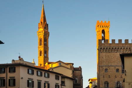 Panorama of The Old Town of city of Florence, Tuscany Region, Italyの写真素材