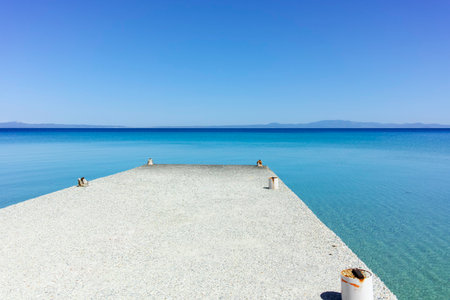 Amazing view of Kassandra coastline near town of Kallithea, Chalkidiki, Central Macedonia, Greeceの写真素材