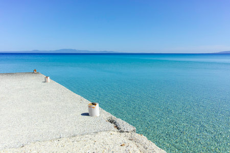 Amazing view of Kassandra coastline near town of Kallithea, Chalkidiki, Central Macedonia, Greece