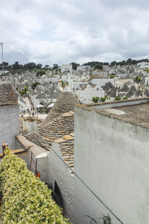 Amazing view of The Old town of Alberobello, Apulia Region, Italyの写真素材