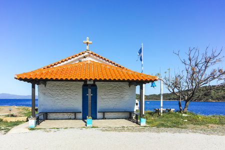 Amazing view of Kassandra coastline near near village of Xina, Chalkidiki, Central Macedonia, Greeceの写真素材