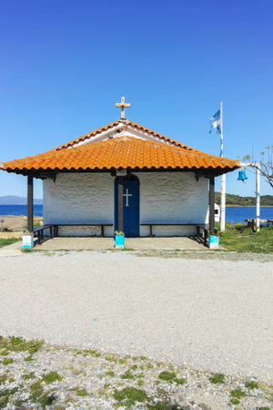 Amazing view of Kassandra coastline near near village of Xina, Chalkidiki, Central Macedonia, Greeceの写真素材