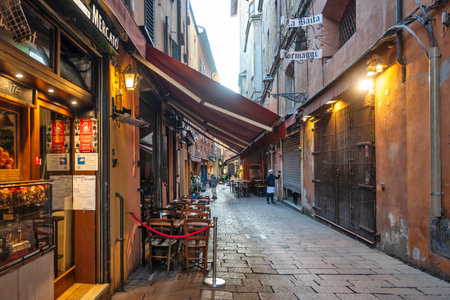 BOLOGNA, ITALY - DECEMBER 07, 2024: Panorama of The Old Town of city of Bologna, Emilia-Romagna Region, Italyのeditorial素材