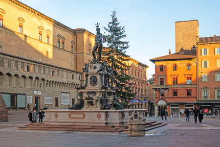 BOLOGNA, ITALY - DECEMBER 07, 2024: Panorama of The Old Town of city of Bologna, Emilia-Romagna Region, Italyのeditorial素材