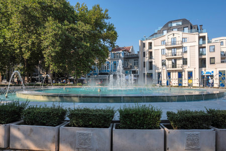 VARNA, BULGARIA - JULY 17, 2025: Summer Panorama of The center of City of Varna, Bulgariaのeditorial素材