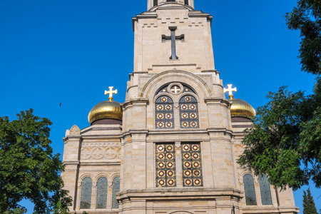 VARNA, BULGARIA - JULY 17, 2025: Summer Panorama of The center of City of Varna, Bulgariaのeditorial素材