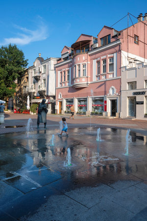 VARNA, BULGARIA - JULY 17, 2025: Summer Panorama of The center of City of Varna, Bulgariaのeditorial素材