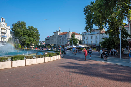 VARNA, BULGARIA - JULY 17, 2025: Summer Panorama of The center of City of Varna, Bulgariaのeditorial素材