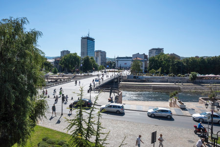 NIS, SERBIA - SEPTEMBER 21, 2025: Amazing Panorama of the center of City of Nis, Serbiaのeditorial素材