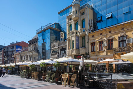 NIS, SERBIA - SEPTEMBER 21, 2025: Amazing Panorama of the center of City of Nis, Serbiaのeditorial素材