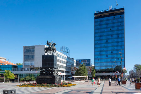 NIS, SERBIA - SEPTEMBER 21, 2025: Amazing Panorama of the center of City of Nis, Serbiaのeditorial素材
