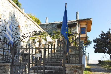 KAVALA, GREECE - DECEMBER 27, 2023: The Old town of city of Kavala, Eastern Macedonia and Thrace, Greeceのeditorial素材