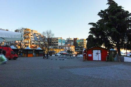 KAVALA, GREECE - DECEMBER 27, 2023: The Old town of city of Kavala, Eastern Macedonia and Thrace, Greeceのeditorial素材