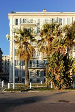 NICE, FRANCE - JANUARY 25, 2024: Amazing Panorama of city of Nice, Provence Alpes-Cote d'Azur, Franceのeditorial素材