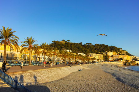 NICE, FRANCE - JANUARY 25, 2024: Amazing Panorama of city of Nice, Provence Alpes-Cote d'Azur, Franceのeditorial素材