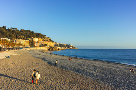 NICE, FRANCE - JANUARY 25, 2024: Amazing Panorama of city of Nice, Provence Alpes-Cote d'Azur, Franceのeditorial素材